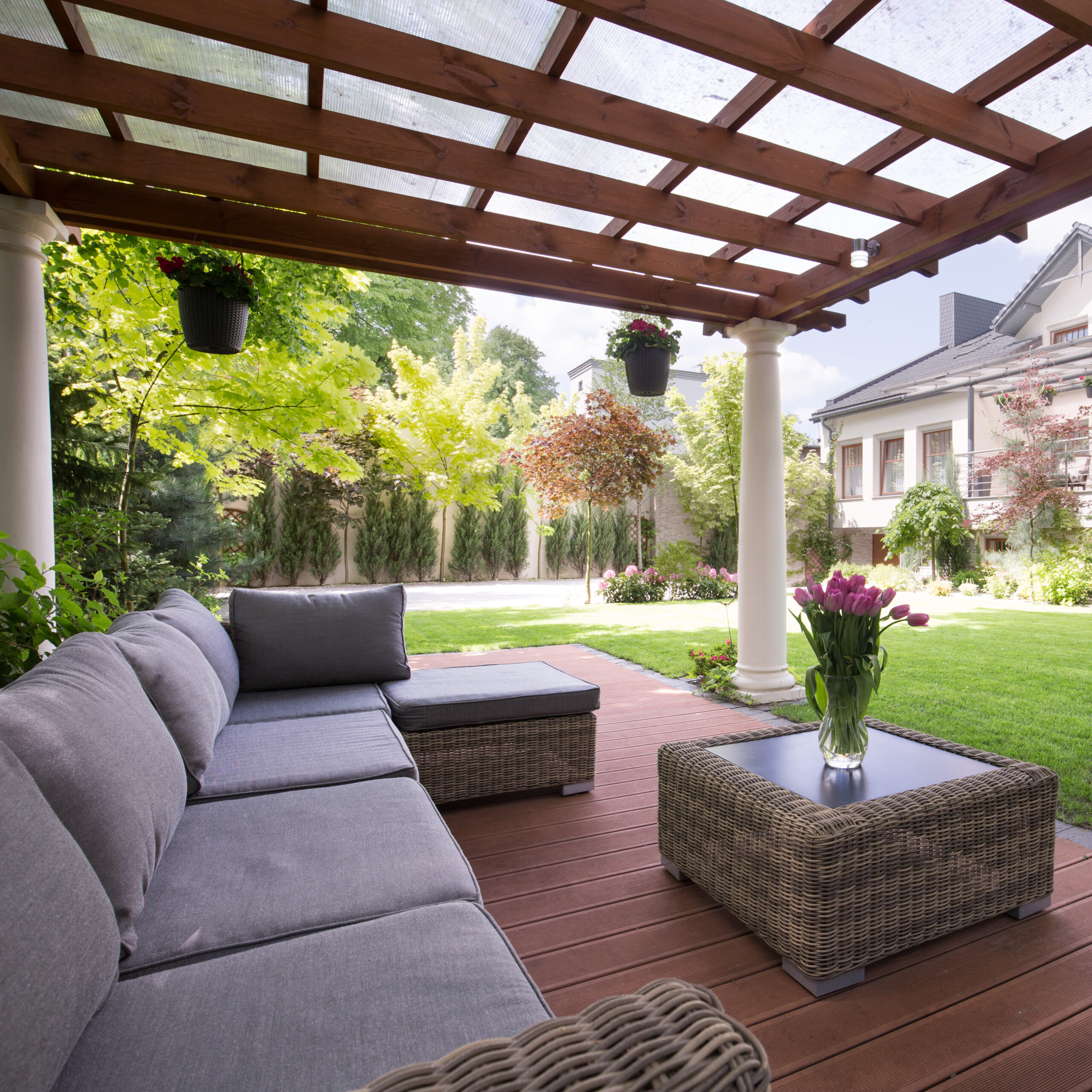 Luxury Garden with Wooden Decking installed by Borders and Decks