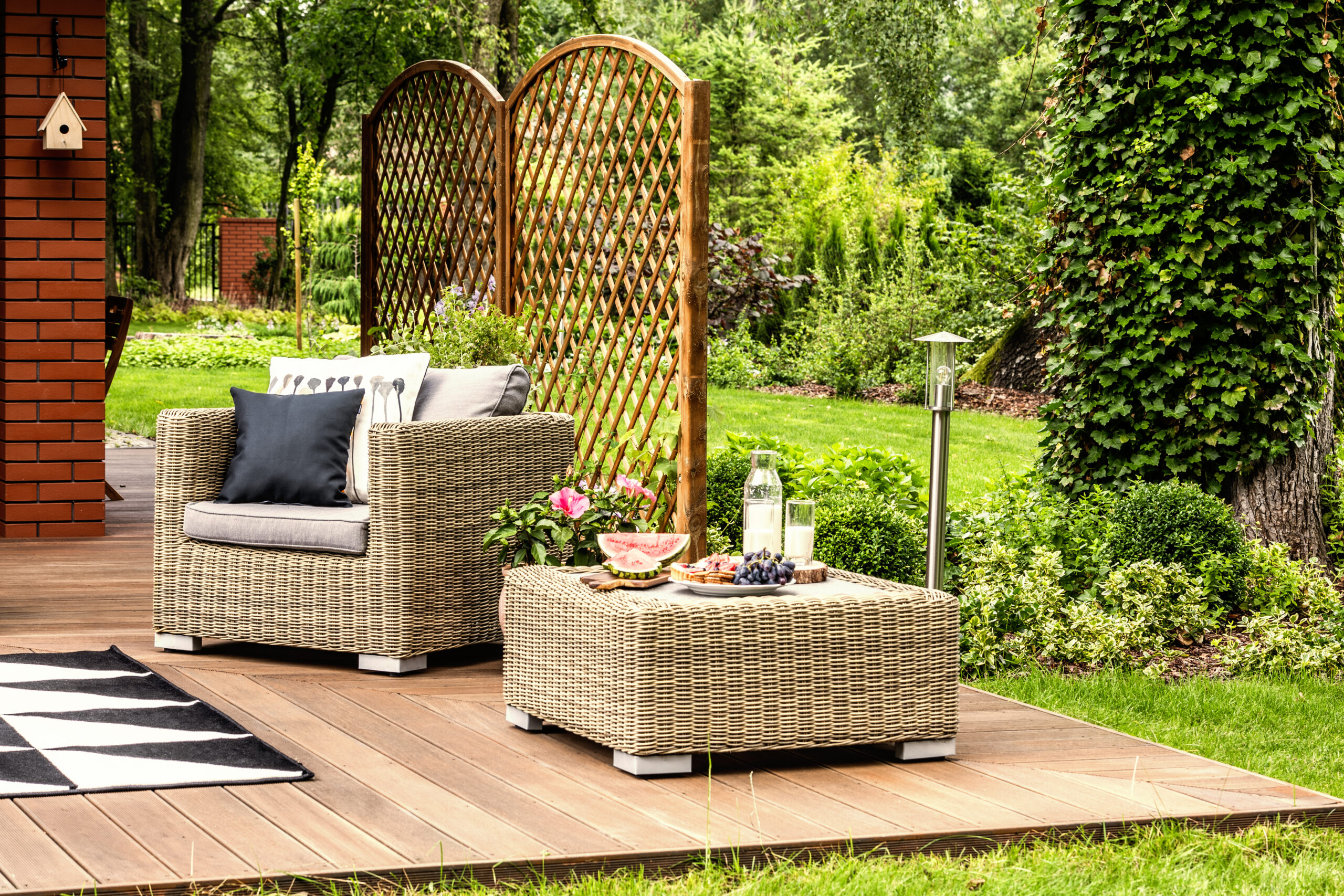 Luxury Garden with Wooden Decking installed by Borders and Decks